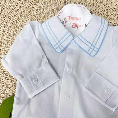    body gola bordada- hashtag azul bebe